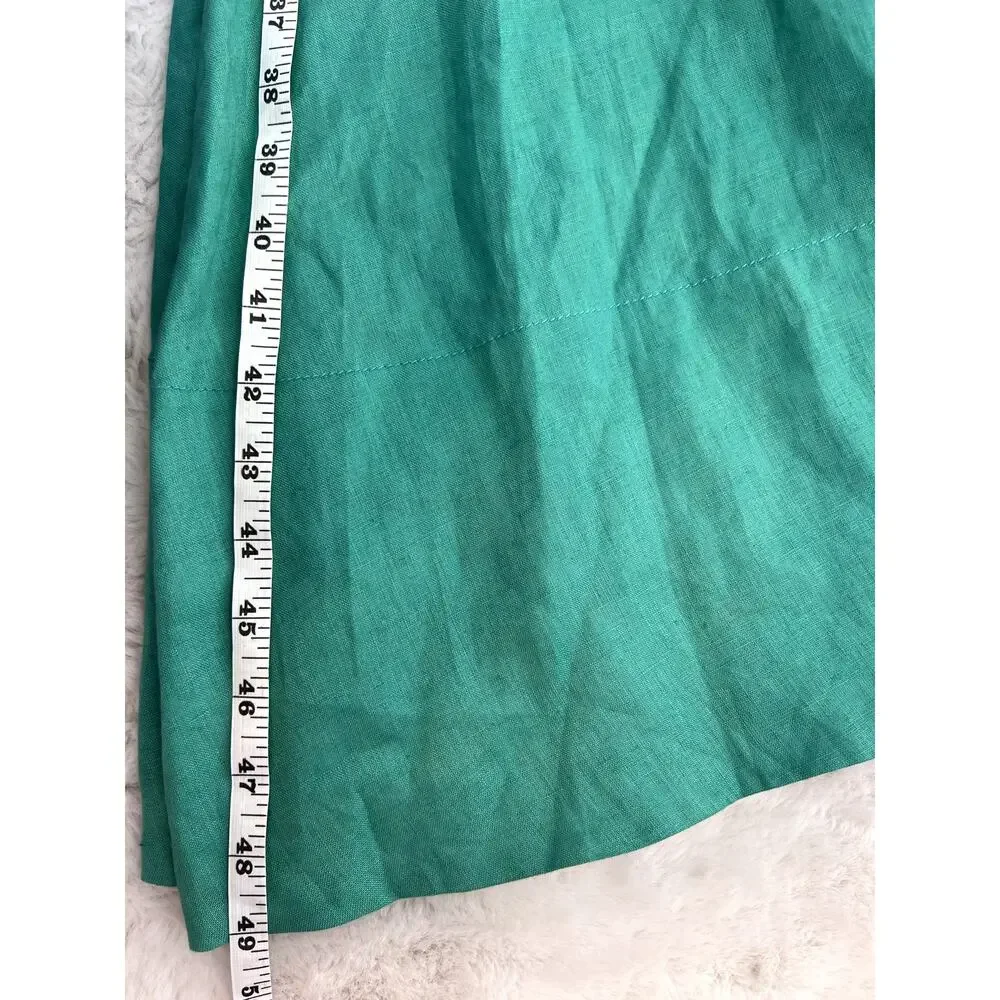 SALONI Rachel Cutout Bow Linen Midi Dress in Washed Green - Picture 7 of 7